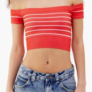 BDG Urban Outfitters Crop Top Striped Off the Shoulder XL, NWT